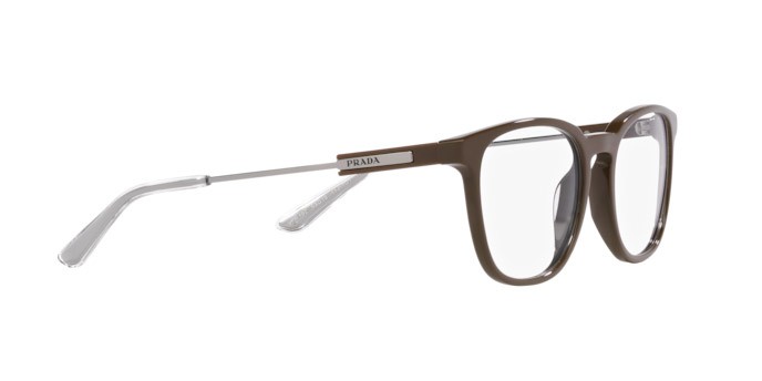 Eyeglasses Prada PR 19ZV (11J1O1) color marrone shape square lenses lente demo