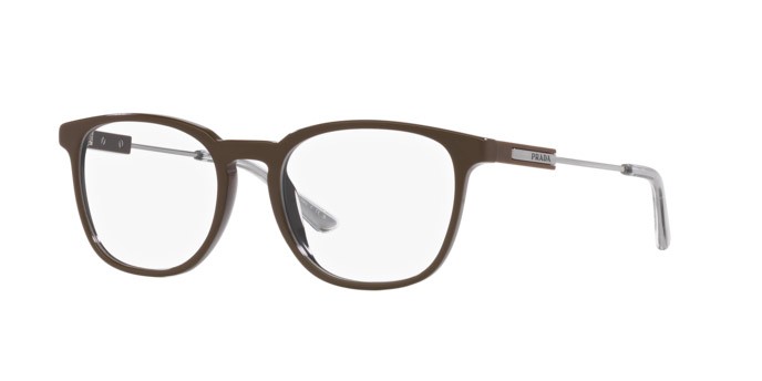 Eyeglasses Prada PR 19ZV (11J1O1) color marrone shape square lenses lente demo