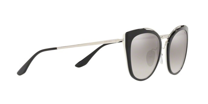 Sonnenbrillen Prada Conceptual PR 20US (4BK5O0) farbe silver/black/ivory form quadratisch gläser gradient grey mirror silver