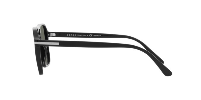 Occhiali da sole Prada PR 20YS (1AB03R) colore black forma aviator lenti polar green