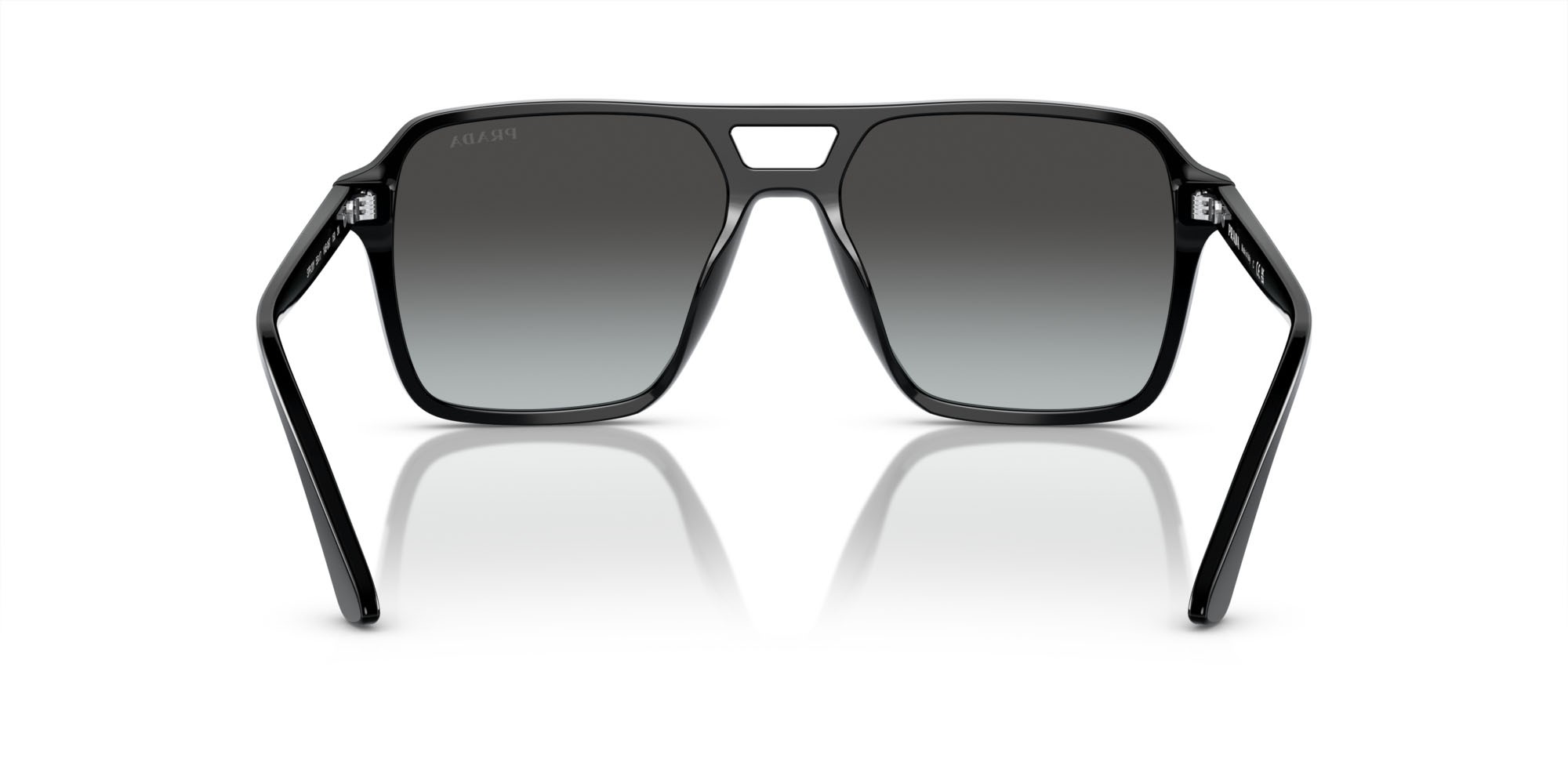 Occhiali da sole Prada PR 20YS (1AB06T) colore nero forma aviator lenti grigio
