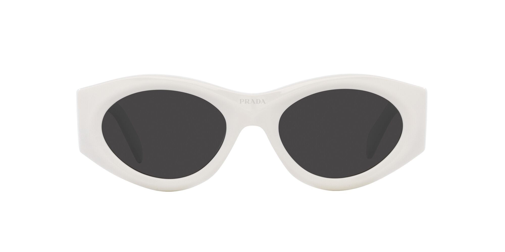 Sonnenbrillen Prada PR 20ZS (1425S0) farbe bianco talco form oval gläser grigio scuro