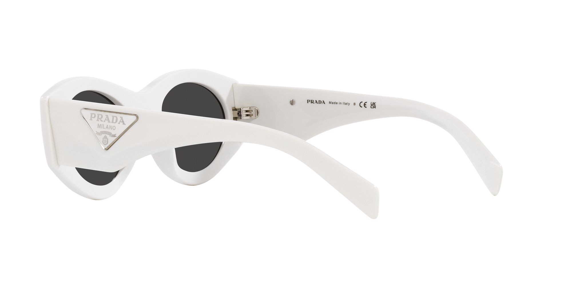 Sonnenbrillen Prada PR 20ZS (1425S0) farbe bianco talco form oval gläser grigio scuro