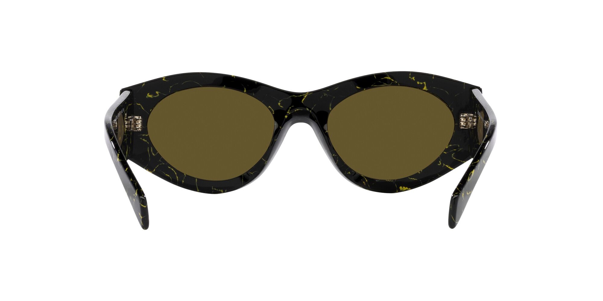 Sonnenbrillen Prada PR 20ZS (19D01T) farbe black yellow marble form oval gläser marrone scuro