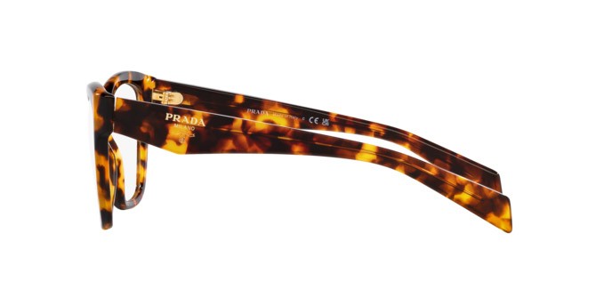 Eyeglasses Prada PR 20ZV (14L1O1) color miele tartarugato shape irregular lenses lente demo