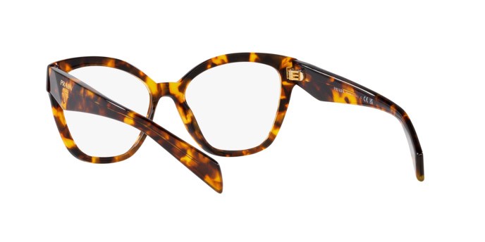 Eyeglasses Prada PR 20ZV (14L1O1) color miele tartarugato shape irregular lenses lente demo