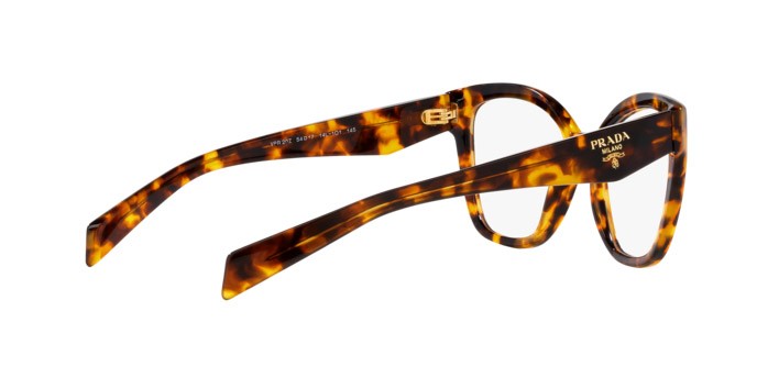Eyeglasses Prada PR 20ZV (14L1O1) color miele tartarugato shape irregular lenses lente demo