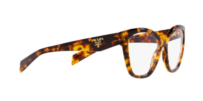 Eyeglasses Prada PR 20ZV (14L1O1) color miele tartarugato shape irregular lenses lente demo