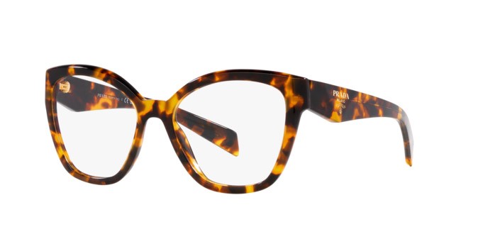 Eyeglasses Prada PR 20ZV (14L1O1) color miele tartarugato shape irregular lenses lente demo