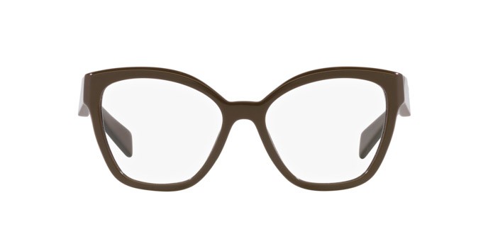 Eyeglasses Prada PR 20ZV (15L1O1) color verde foresta shape irregular lenses lente demo