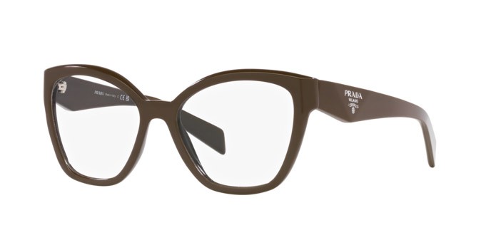 Eyeglasses Prada PR 20ZV (15L1O1) color verde foresta shape irregular lenses lente demo