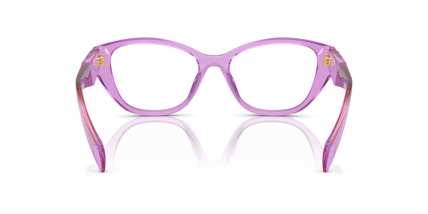 Eyeglasses Prada PR 21ZV (13R1O1) color ametista trasparente shape irregular lenses lente demo