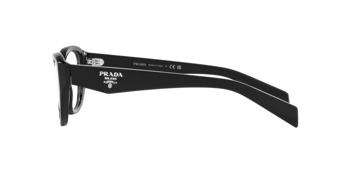 Eyeglasses Prada PR 21ZV (16K1O1) color nero shape irregular lenses lente demo