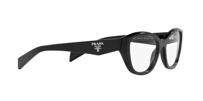 Eyeglasses Prada PR 21ZV (16K1O1) color nero shape irregular lenses lente demo