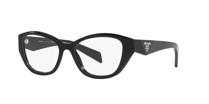 Eyeglasses Prada PR 21ZV (16K1O1) color nero shape irregular lenses lente demo