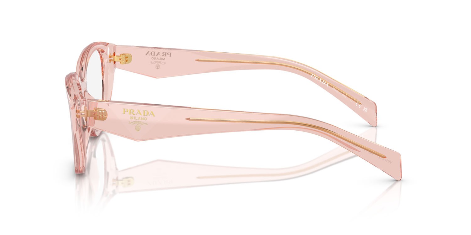Eyeglasses Prada PR 21ZV (19Q1O1) color pesca trasparente shape irregular lenses lente demo