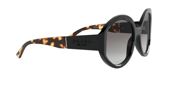 Sonnenbrillen Prada PR 22XS (1AB0A7) farbe black form rund gläser grey gradient