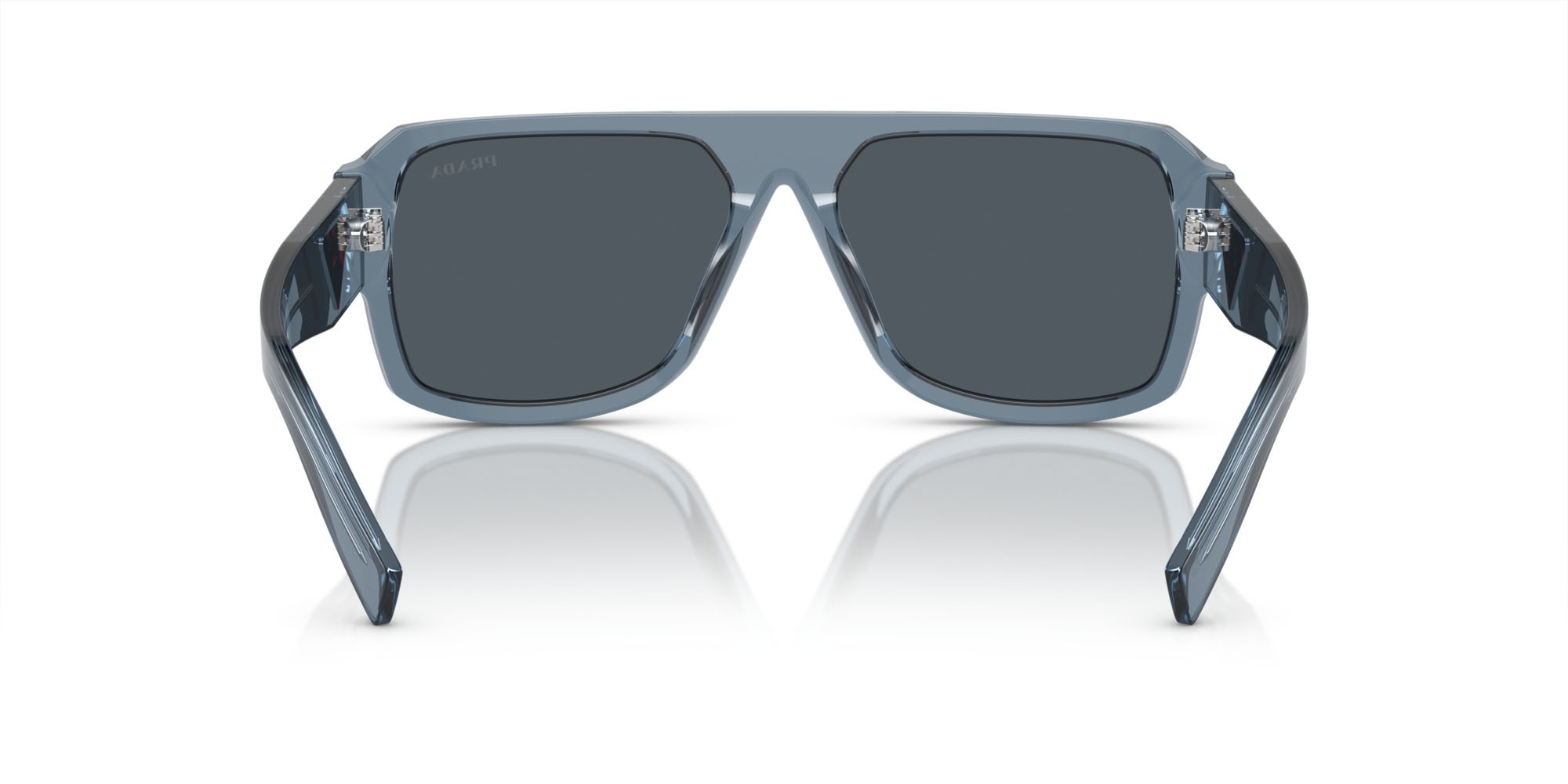 Sunglasses Prada PR 22YS (19O70B) color grigio trasparente shape aviator lenses grigio scuro
