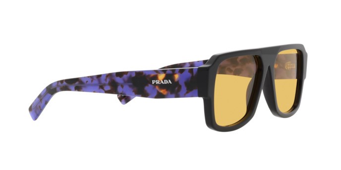 Sonnenbrillen Prada PR 22YS (1AB0B7) farbe black form aviator gläser yellow