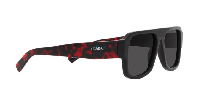 Sunglasses Prada PR 22YS (1AB5S0) color black shape aviator lenses dark grey