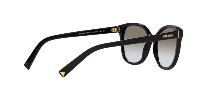 Sunglasses Prada PR 22ZS (1AB0A7) color nero shape square lenses sfumato grigio
