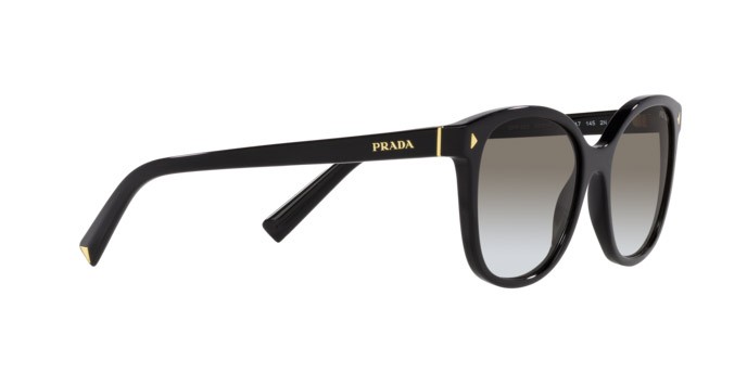 Sunglasses Prada PR 22ZS (1AB0A7) color nero shape square lenses sfumato grigio