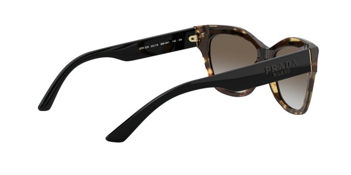 Sonnenbrillen Prada PR 23XS (3890A7) farbe black/havana media form cat-eye gläser grey gradient