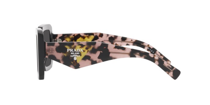 Sunglasses Prada PR 23YS (1AB5S0) color black shape square lenses dark grey