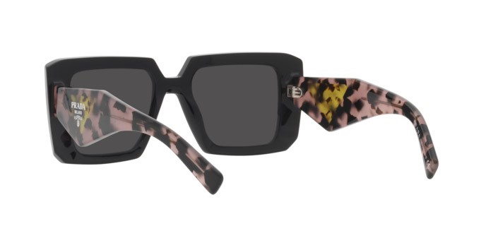 Sunglasses Prada PR 23YS (1AB5S0) color black shape square lenses dark grey