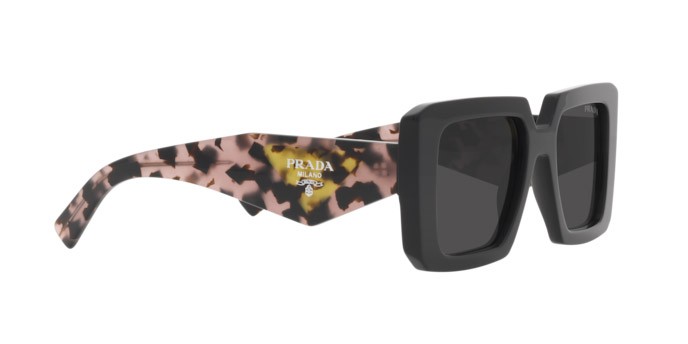 Sunglasses Prada PR 23YS (1AB5S0) color black shape square lenses dark grey