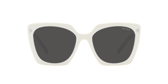 Sonnenbrillen Prada PR 23ZS (1425S0) farbe bianco talco form quadratisch gläser grigio scuro