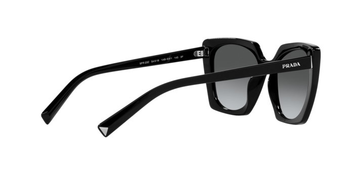 Sunglasses Prada PR 23ZS (1AB5W1) color nero shape square lenses polar grigia sfumata