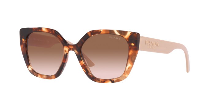 Sonnenbrillen Prada PR 24XS (07R0A6) farbe caramel tortoise form rechteckig gläser brown gradient