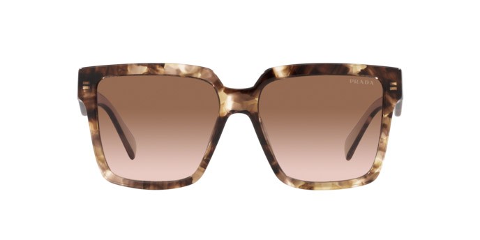 Occhiali da sole Prada PR 24ZS (07R0A6) colore caramello tartarugato forma quadrato lenti marrone sfumato