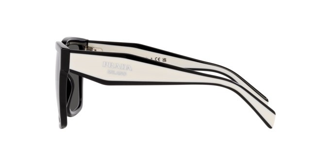 Sunglasses Prada PR 24ZS (1AB5S0) color nero shape square lenses grigio scuro