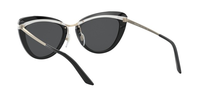 Sonnenbrillen Prada PR 25XS (YC45S0) farbe black/white/black form rund gläser dark grey
