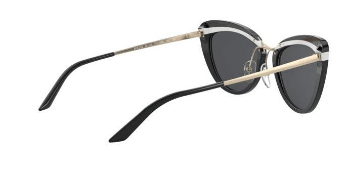 Sonnenbrillen Prada PR 25XS (YC45S0) farbe black/white/black form rund gläser dark grey