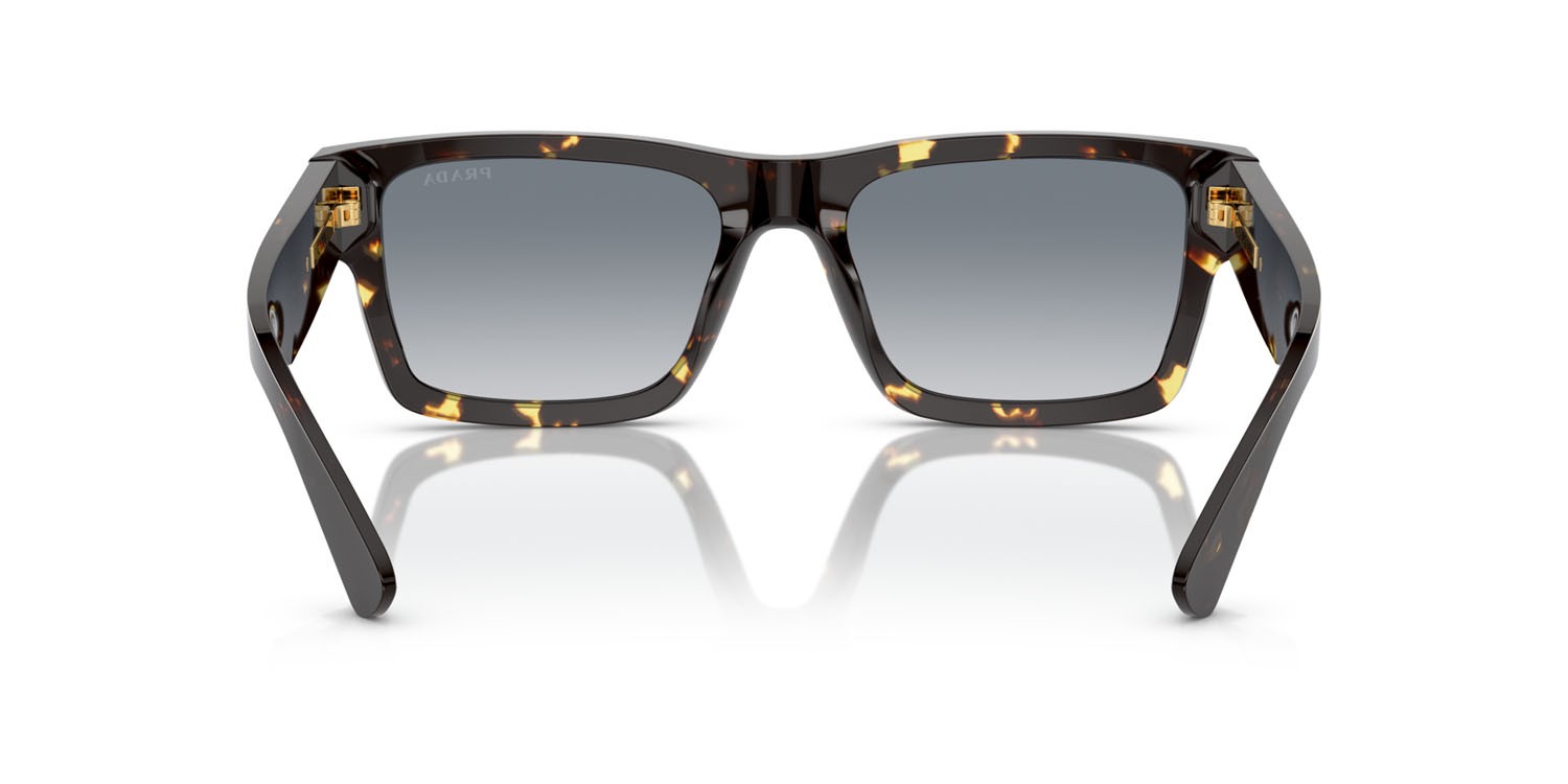 Occhiali da sole Prada PR 25ZS (16R30F) colore malto nero tartarugato forma rettangolare lenti sfumato grigio