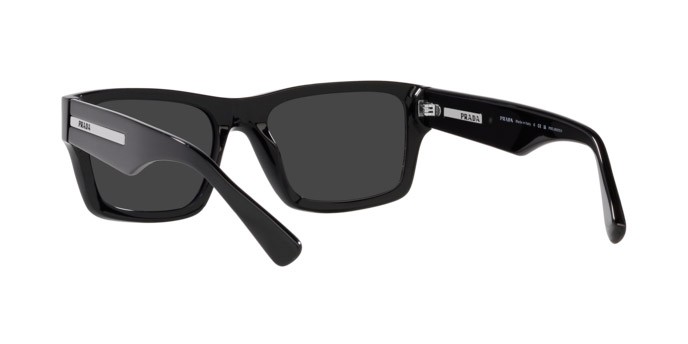 Occhiali da sole Prada PR 25ZS (1AB08G) colore nero forma rettangolare lenti polar nera