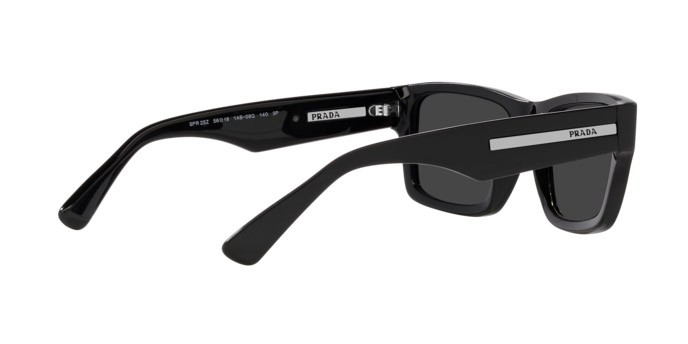 Occhiali da sole Prada PR 25ZS (1AB08G) colore nero forma rettangolare lenti polar nera