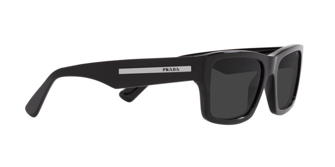 Occhiali da sole Prada PR 25ZS (1AB08G) colore nero forma rettangolare lenti polar nera
