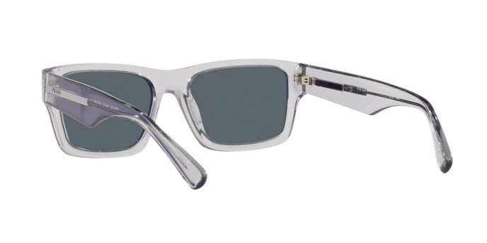 Sunglasses Prada PR 25ZS (U430A9) color grigio crystal shape rectangle lenses blu