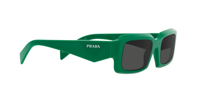 Occhiali da sole Prada PR 27ZS (11L08Z) colore black/mango forma irregolare lenti grigio scuro