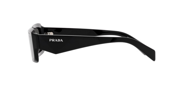 Occhiali da sole Prada PR 27ZS (16K08Z) colore nero forma irregolare lenti grigio scuro