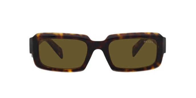 Occhiali da sole Prada PR 27ZS (19J09Z) colore loden/black forma irregolare lenti marrone scuro