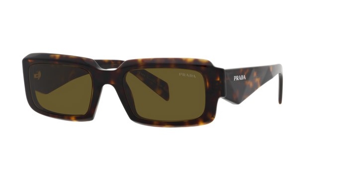 Occhiali da sole Prada PR 27ZS (19J09Z) colore loden/black forma irregolare lenti marrone scuro