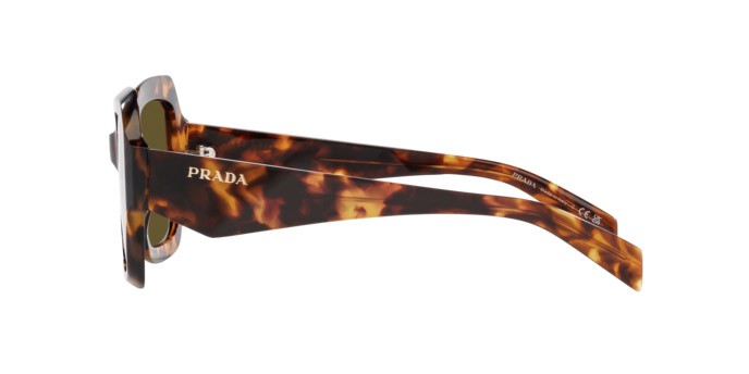 Sunglasses Prada PR 28ZS (14L09Z) color sage/honey tortoise shape square lenses marrone scuro