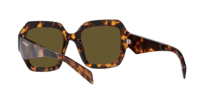 Sunglasses Prada PR 28ZS (14L09Z) color sage/honey tortoise shape square lenses marrone scuro