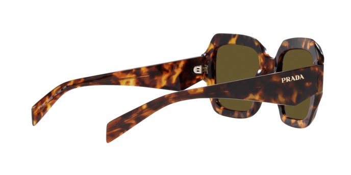 Sunglasses Prada PR 28ZS (14L09Z) color sage/honey tortoise shape square lenses marrone scuro