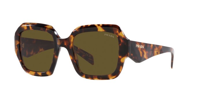 Sunglasses Prada PR 28ZS (14L09Z) color sage/honey tortoise shape square lenses marrone scuro